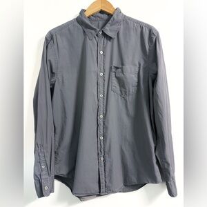 American Eagle Gray Button Down Shirt Men’s L Long Sleeve Cotton